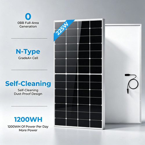 225w solar panel 12v - 12v, n-type